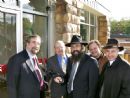 l-r: S. Robinson, M. Berger, Rabbi Vogel, S. Adelkoff & F. Landay