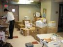 volunteers pack matzohs - Passover 5769
